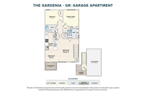 Floor plan for 2 beds, 2 baths, 1058 sqft